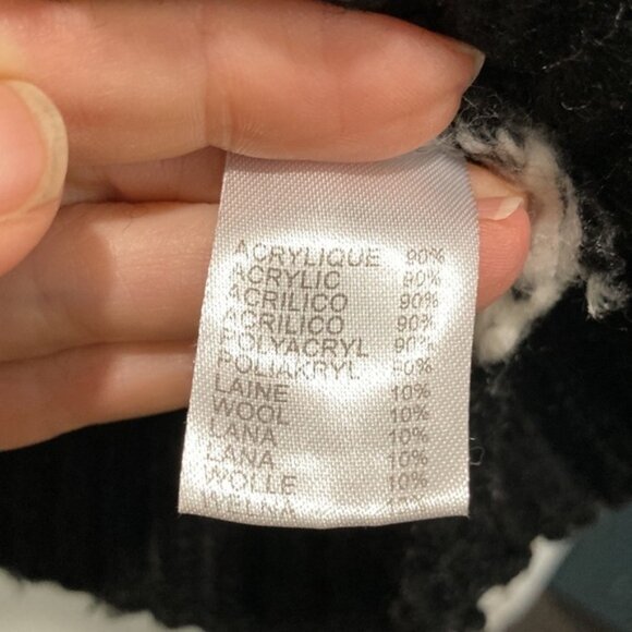 WOOL Knit White Black Tweed Crew Neck Sweater - Picture 11 of 12